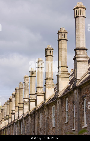 Chimneys originaires de l'époque médiévale dans l'Étroite Vicaire, puits que l'on croit être la plus ancienne rue habitée en Europe Banque D'Images