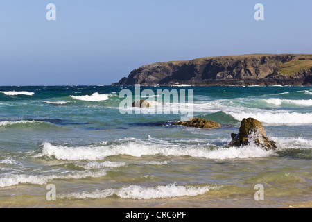 Plage de port (Port de Nis Ness - Hébrides extérieures) Banque D'Images