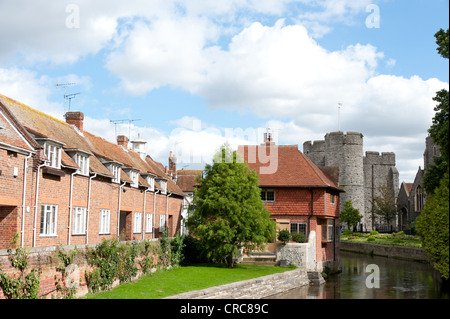 La cité médiévale et la Tour de Westgate River Stour à Canterbury, Kent, UK Banque D'Images