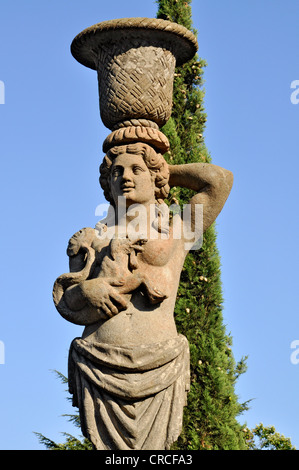 Statue du maniériste bâtiment Palazzetto, casino dans le jardin du palais dans la Fortezza, palace, Villa Farnèse, Caprarola Banque D'Images