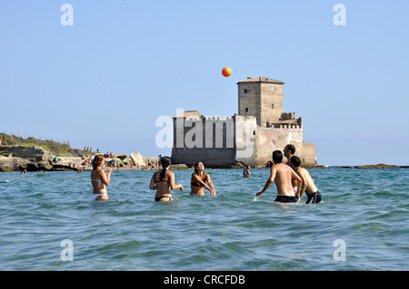 Torre Astura, forteresse médiévale, 10e siècle, Mer Tyrrhénienne près de Nettuno, lazio, Italie, Europe Banque D'Images