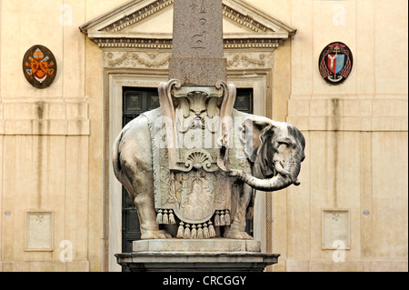 Pulcino della Minerva, éléphant statue du Bernin, Piazza della Minerva, Rome, Latium, Italie, Europe Banque D'Images