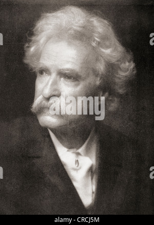 Destouches, 1835 -1910, mieux connu sous son nom de plume de Mark Twain. Auteur et humoriste américain. Banque D'Images