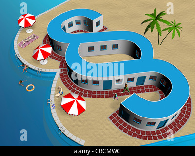 Paragraphe symbole, plage, illustration, image symbolique de la loi voyage