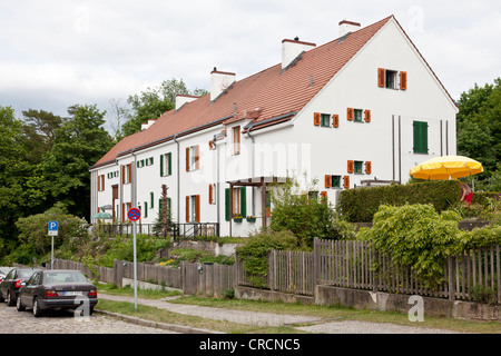 Gartenstadt Falkenberg Housing Estate, également connu comme Tuschkastensiedlung, construit entre 1913 et 1934 par l'architecte Bruno Taut, Banque D'Images