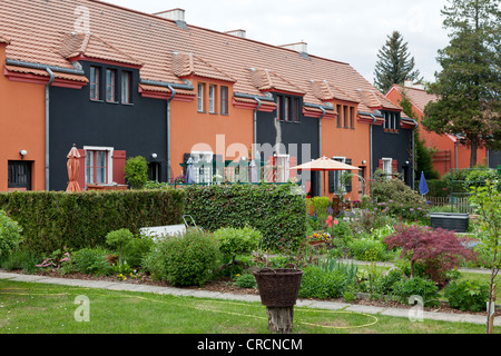 Gartenstadt Falkenberg Housing Estate, également connu comme Tuschkastensiedlung, construit entre 1913 et 1934 par l'architecte Bruno Taut, Banque D'Images