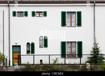 Gartenstadt Falkenberg Housing Estate, également connu comme Tuschkastensiedlung, construit entre 1913 et 1934 par l'architecte Bruno Taut, Banque D'Images