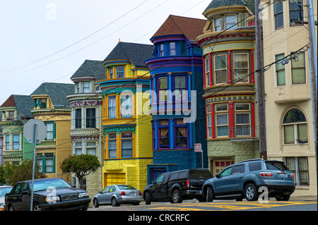 Rangée de maisons, San Francisco, California, USA Banque D'Images