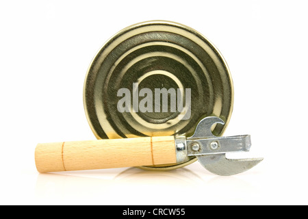 Ouvre-boîte avec over a white background Banque D'Images