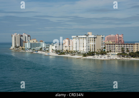 Avis d'hôtels et resorts sur South Gulfview Boulevard, Clearwater, Florida, United States, USA Banque D'Images