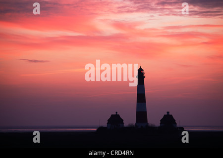 Phare de Westerhever, péninsule Eiderstedt, Schleswig-Holstein, Allemagne, Europe Banque D'Images