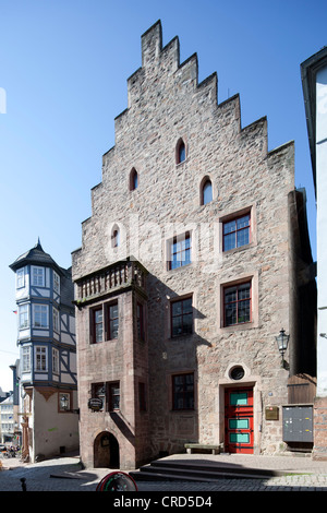 Maison en pierre, Ville Haute, Marburg, Hesse, Germany, Europe, PublicGround Banque D'Images