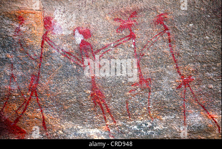 Une peinture rupestre à Kolo, LE NORD DE LA TANZANIE. Une série de peintures rupestres à Kolo, LE NORD DE LA TANZANIE, pourrait être le plus ancien de "l'ART Banque D'Images