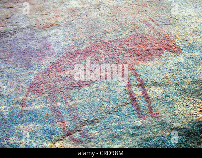 Une peinture rupestre à Kolo, LE NORD DE LA TANZANIE. Une série de peintures rupestres à Kolo, LE NORD DE LA TANZANIE, pourrait être le plus ancien de "l'ART Banque D'Images