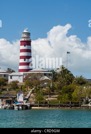 Réparation de la phare Hopetown. Un volontaire, en équilibre précaire sur la rambarde de la lanterne Banque D'Images