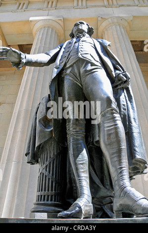 Georg Washington memorial au Federal Hall, Wall Street, USA, New York, Manhattan Banque D'Images