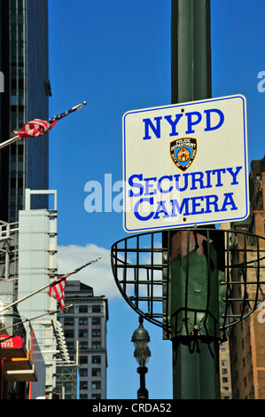 Caméra de sécurité au New York City Police Department, NYPD, USA, New York, Manhattan Banque D'Images