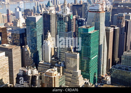 Vue nord de l'Empire State Building sur le Times Square et Midtown, USA, New York, Manhattan Banque D'Images