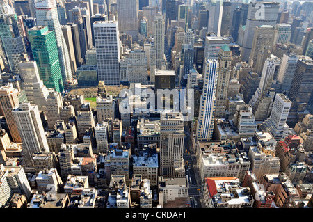 Vue nord de l'Empire State Building sur le Times Square et Midtown, USA, New York, Manhattan Banque D'Images