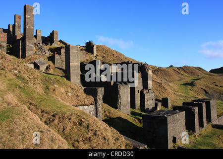 La carrière abandonnée et le fonctionnement des bâtiments sur le Titterstoone Clee Hill, Shropshire, Angleterre, Europe Banque D'Images