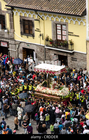 Célébration religieuse, au cours de la semaine sainte de Pâques Amérique du Sud Équateur Quito Banque D'Images