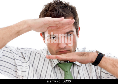 Les gestes de jeune homme Banque D'Images