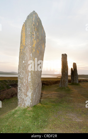 L'anneau de Shetlands sur les îles Orkney au coucher du soleil Banque D'Images