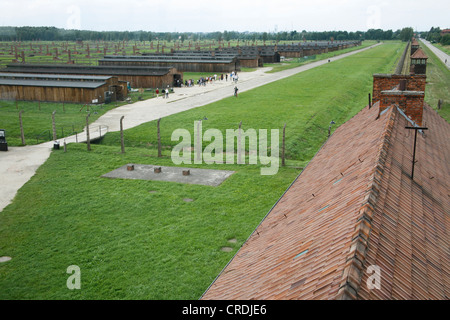 Vue sur le site de l'ancien camp de concentration d'Auschwitz-Birkenau, en Pologne, en Europe Banque D'Images