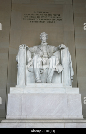 Abraham Lincoln Monument à Washington DC, USA, Amérique Latine Banque D'Images