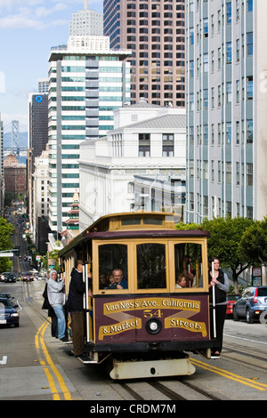 Tramway historique de la San Francisco Municipal Railway, muni, sur California Street, San Francisco, California, USA Banque D'Images