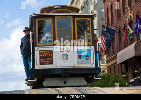 Tramway historique de la San Francisco Municipal Railway, muni, sur Powell Street, San Francisco, California, USA Banque D'Images