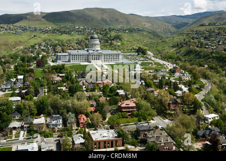 L'Utah State Capitol sur la colline du Capitole, le bâtiment abrite les chambres de la législature de l'état de l'Utah, le Bureau du Gouverneur Banque D'Images