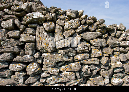 Mur de pierres recueillies, l'Irlande, les îles d'Aran, Inisheer Banque D'Images