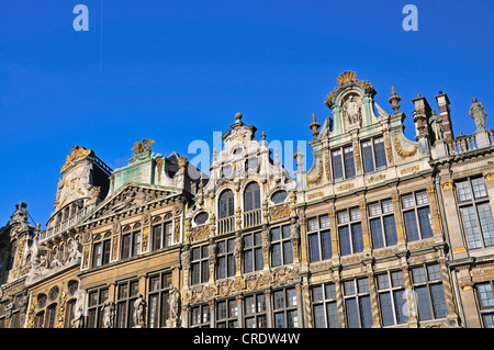 Maisons de guilde sur Grote Markt, Grand Place, Bruxelles, Belgique, Europe, PublicGround Banque D'Images