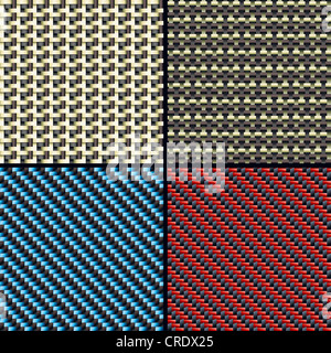 Сarbon kevlar fibre, tissu décoratif et les modèles sans couture Banque D'Images