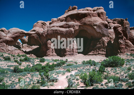 Porté CHEMIN MENANT À ROCK FORMATION, Arches National Park, Utah Banque D'Images