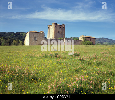 Voir d'Arques, CHÂTEAU SITUÉ SUR LES RIVES DE LA RIVIÈRE RIALSES ; berceau de l'historien CATHARE DÉODAT ROCHE / FRANCE Banque D'Images