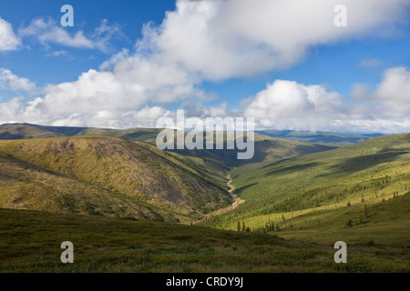 Domaine de l'extraction de l'or dans la région frontalière de Taylor et de la route Top of the World Highway, Alaska, USA, Canada, Amérique du Nord Banque D'Images