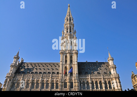 L'hôtel de ville, la Grand Place ou Grote Markt, UNESCO World Heritage Site, Bruxelles, Belgique, Benelux, Europe Banque D'Images