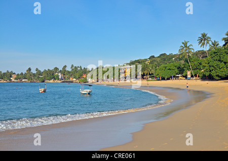 Plage, Unawatuna, Sri Lanka, Ceylan, l'Asie du Sud, Asie Banque D'Images