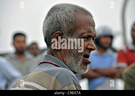 Journalier, portrait, Galle, au Sri Lanka, à Ceylan, en Asie du Sud, Asie Banque D'Images