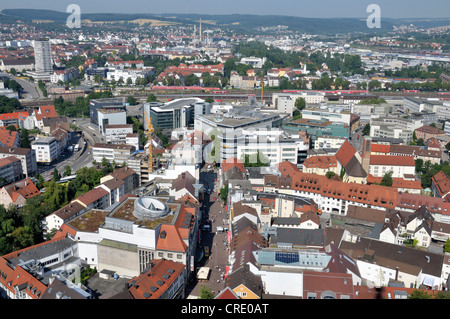 Vue aérienne de la partie supérieure de Ulmer Münster, Ulm Minster, église, Ulm, Bade-Wurtemberg, Allemagne, Europe Banque D'Images