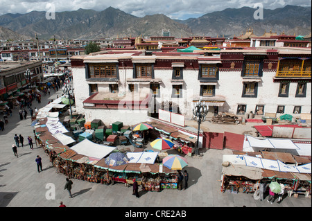 Le bouddhisme tibétain, le monastère Jokhang, chemin sacré de Barkhor, quartier historique, Lhassa, de l'Himalaya, le Tibet central, Ue-Tsang Banque D'Images