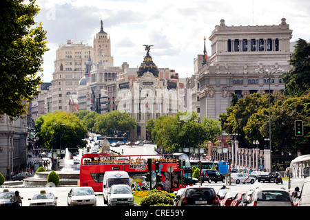 Edificio Metropolis builfding, sur le grand avenue de la Gran Vía et de la Calle de Alcalá, Madrid, Spain, Europe Banque D'Images