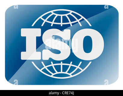 Iso - Organisation internationale de normalisation logo le symbole du drapeau Banque D'Images