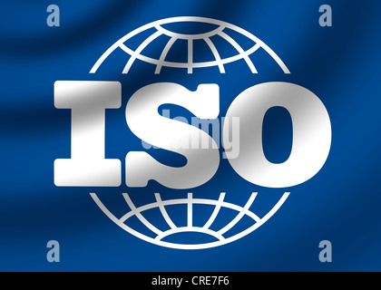 ISO - symbole du logo de l'Organisation internationale de normalisation Banque D'Images