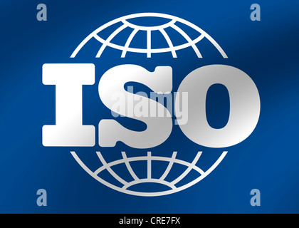 ISO - symbole du logo de l'Organisation internationale de normalisation Banque D'Images