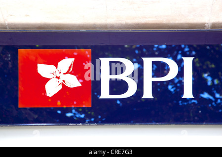 Logo de la banque portugaise BPI, Banco Portugues de Investimento, à Lisbonne, Portugal, Europe Banque D'Images