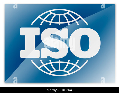 Iso - Organisation internationale de normalisation logo le symbole du drapeau Banque D'Images