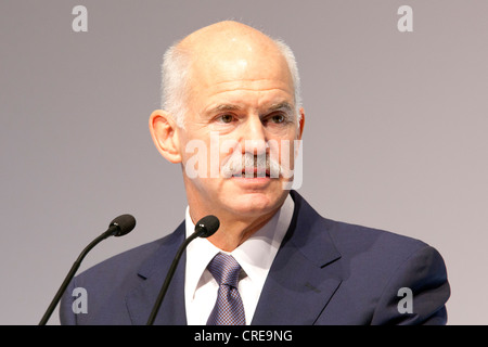 Andrea Giorgos Papandreou, Premier Ministre de la Grèce, de l'industrie allemande BDI 24, 27 septembre 2011 à Berlin, Allemagne, Europe Banque D'Images